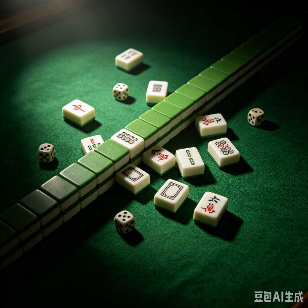 mahjong set with dice and chips